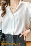 Woman Blouses 2023 Elegant and Youth Woman Blouses White Shirt Female Clothing Striped Women Tops Luxury Women's