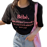 Fongt Korean Chic Summer New Embroidery Stereo Letter Casual Simple Age Reduction Round Collar Short Sleeve Versatile T-Shirt-Outfit
