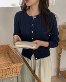 Vintage Twist Sweater Jacket New Lazy Design Sense Hollow Jacket With Knitted Cardigan-Outfit