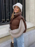 Fongt Color Women's Clothing 2025 Spring And Autumn 2025 New Cotton Vest Zippered Arma A8BS9263