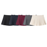 Fongt Multi-Colored Leisure Short-Scarry High-Waist Wide-Folded Skirt 2025 Winter New A67785