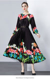 Fongt New Women's Dress Dress Oversized Dress Print 100 Folds T-Shirt With T-Shirt Holiday Casual Dress
