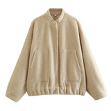 Fongt Women's INS Bursts With A Pocket Loose Pilot's Coat