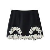 Fongt Summer New Women's Design Sense Fashion Set With Thin Embroidered Vest High-Waisted Trousers