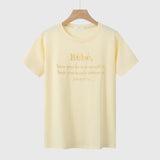 Fongt Korean Chic Summer New Embroidery Stereo Letter Casual Simple Age Reduction Round Collar Short Sleeve Versatile T-Shirt-Outfit