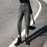 Fongt Jeans, Tall Waist, Loose, Straight Tube Fall 2024 New Dad Radish Pants-Outfit