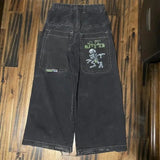 Men's Jeans Y2K Bag Vintage High-Quality Pattern Hip-Hop Street Leisure Men Harajuku Wide Legs-Outfit