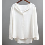 Spring Blusas Loose Women Tops and Blouses Solid Chiffon Blouse Women Long Sleeve Button Women Shirt Office Lady