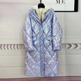 Oversize White Duck Down Hooded Womens Jackets Long Loose Bubble Coats Parka Female Warm Winter Doudoune Femme Korean