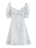 Ditsy Floral Short-Sleeve Mini Dress-Outfit