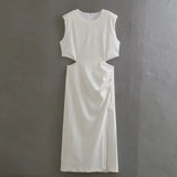 Fongt Summer Women's Hollow Out Decoration Sleeveless Dress 7814688 712-Outfit