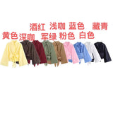 Fongt Women's Clothing Explosion Fashion Casual Collar Gold Buckle Dress Silk Shirt