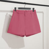 Fongt Shorts Women's Black Summer Thin 2025 New Loose High-Waist A Word Casual Broad-Legged Orange Trousers