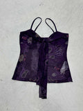 Fongt Cloth Forget Retro National Style Print Folded Bracing Strap Net Yarn Hottie Sexy Sling Suit