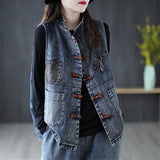 Fashion Style Vest Vintage Sleeveless Plus Size