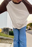 Crew Neck Raglan Sleeve Tee-Outfit