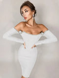 Sleeve Off The Shoulder Vestidos Party Black