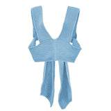 Sleeveless Knitted Crop Sweater Sexy Autumn Summer Fashion Vest Black Casual White Jumper Top Female Pullover fall