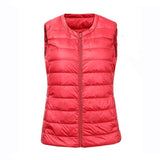 2024 Women's Light Down Vest Women's Vest Korean Version Sleeveless Round Collar Down Jacket Women's Plus Size Women's Jacket-Outfit