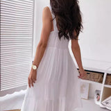 Fongt New Sexy Lace Splicing Sling Beach Dress