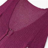 Fongt Women's Explosive Long-Sleeved Knitted Hollow V-Neck Dress