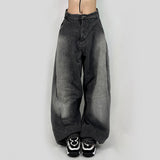 Vintage Washed Loose Boyfriend Jeans-Outfit