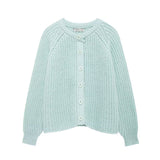 Fongt Women's Y2K2025 Autumn New Solid-Colored Cardigan Long-Sleeved Knitted Sweater Coat Women B66021
