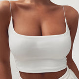 Fongt 2024 Sexy Women's Solid Color Tight-Fitting Embroidered Small Vest A Generation Hair-Outfit
