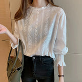 Women Pure Temperament Sheer Sexy Spring Minimalist O-neck Stylish Streetwear Vacation Harajuku Basic Fit Ropa Youth
