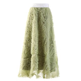 Casual Loose Skirt For Women High Waist Patchwork Floral Solid Midi Skirts Female Summer Clothing Style New