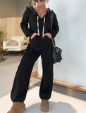 Fongt New Autumn And Winter Panties Casual Fashion Pure Color Sweater Suit Women