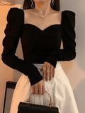 Ruched Puff Sleeve Blouse-Outfit