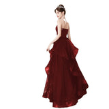 Hanging Toasting Bride High Feeling Light Luxury Small High-End Wedding Dinner Wine Red Engagement Evening Dress Dress