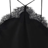 Fongt Women's 2025 Summer New Sexy Lace Asymmetric Slings Fashion Sexy Design Dress