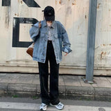 Fongt New Versatile Denim Jacket Korean Version Of The Ins Student Loose Jacket Denim Jacket Tide-Outfit