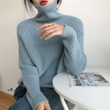 Wind, High Collar, Thin Sweater, Bright Silk Design, Solid Color Slim, Bottomed Sweater, Autumn And Winter Blouse-Outfit