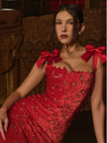 Fongt Spring And Summer Temperament Light Luxury Bow High-End Embroidery Hollow Bag Butts Long Skirt LX0119
