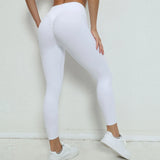 Fongt Fitness Pants Women No Embarrassment Line Yoga Pants High Waist Hip Pants Elastic Tight Sports Yoga Pants-Outfit