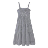 Fongt Women's Clothing Embroidered Hundred-Fold Sling Dress