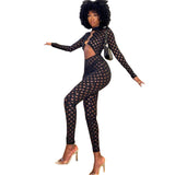 Sexy Hollow Out See Through Long Sleeve Jumpsuits Women Hole Grunge Skinny One Piece Rompers 2021 Fall Harajuku