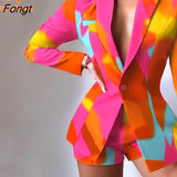 New Commuter Casual Suit Suit Jacket and Shorts Loose One Button Two-piece Set Shorts Suit Blazer Set for