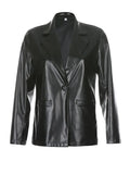 PU Leather Casual Blazer Jacket-Outfit