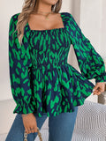 Fongt Shooting 2025 Autumn And Winter Leisure Wood Ear Side Leopard Long-Sleeved Chiffon Shirt Women's Clothing