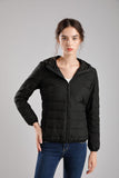 New Seamless High-End Down Jacket Women's Short Thin Autumn And Winter Hooded Outdoor Sports Large Size Coat Tide-Outfit
