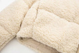Fur Fleece Puffer Cropped Coat-Outfit