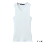 Fongt New Stretch Ribs Simple Sleeveless Collar Top