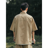 Shirt Men's Short-Sleeved Summer Tide Brand Trend Loose Big-Size Mountain Functional Tooling Shirt Half-Sleeved T-Shirt-Outfit