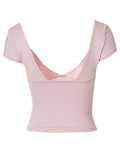 Solid Color Backless V-Neck Crop