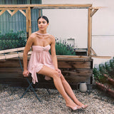 Fongt Summer New Women's Sexy Hanging Neck Irregular Dress Dress Dress Dress Girl