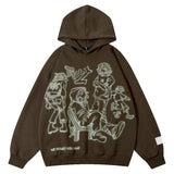 Pink Graffiti Couple Oversized Hoodie-Outfit